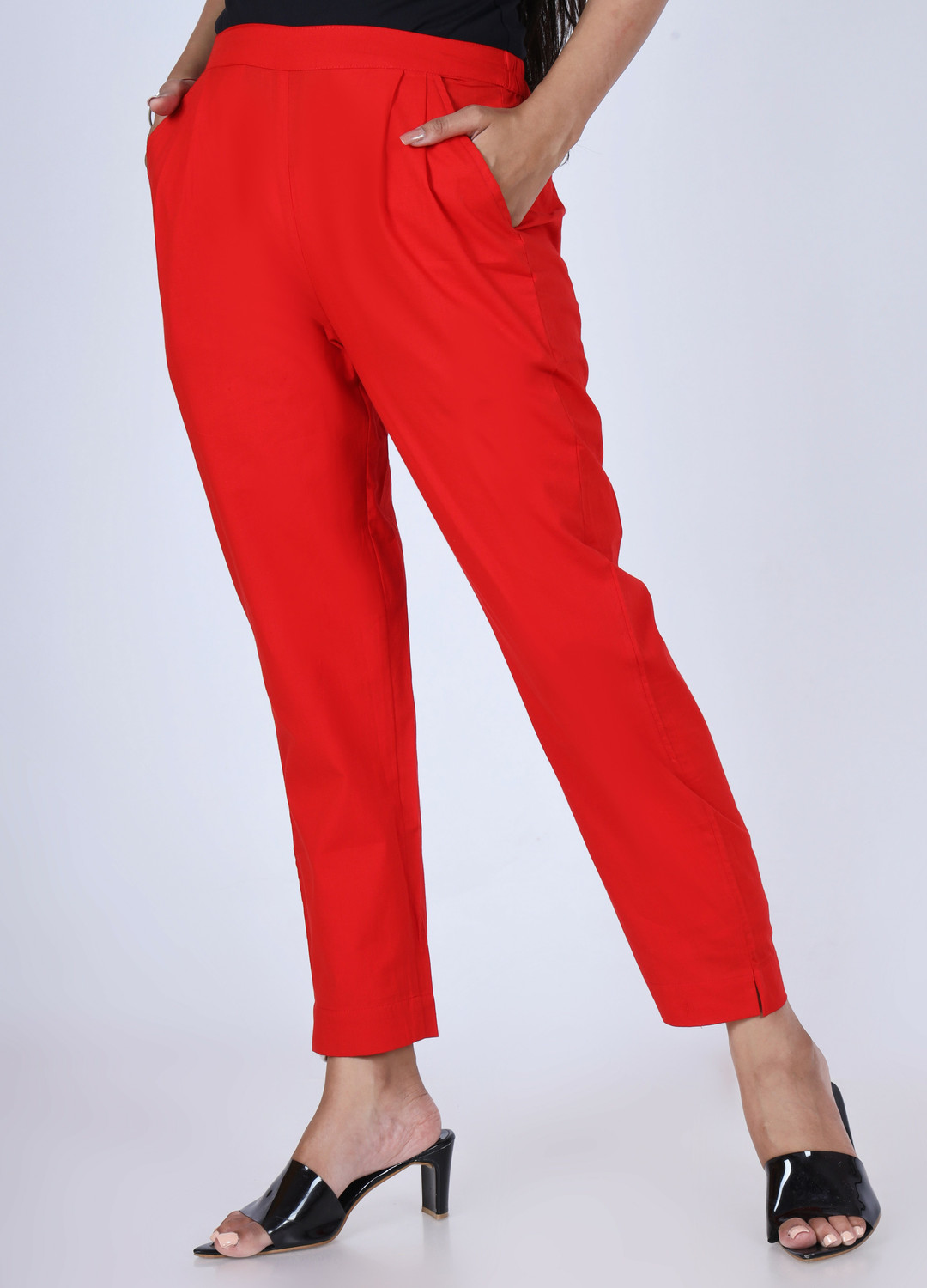 Image of PalloStyle Regular Fit Women Red Trousers