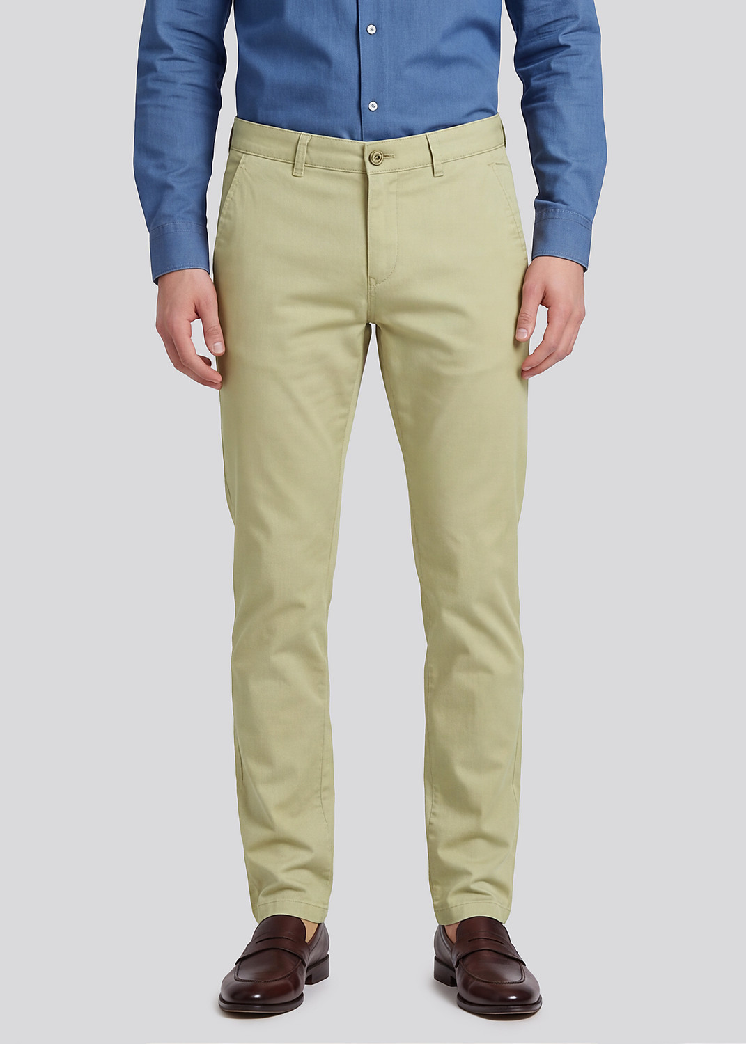 Image of KILLER Men Slim Fit Green Cotton Blend Trousers