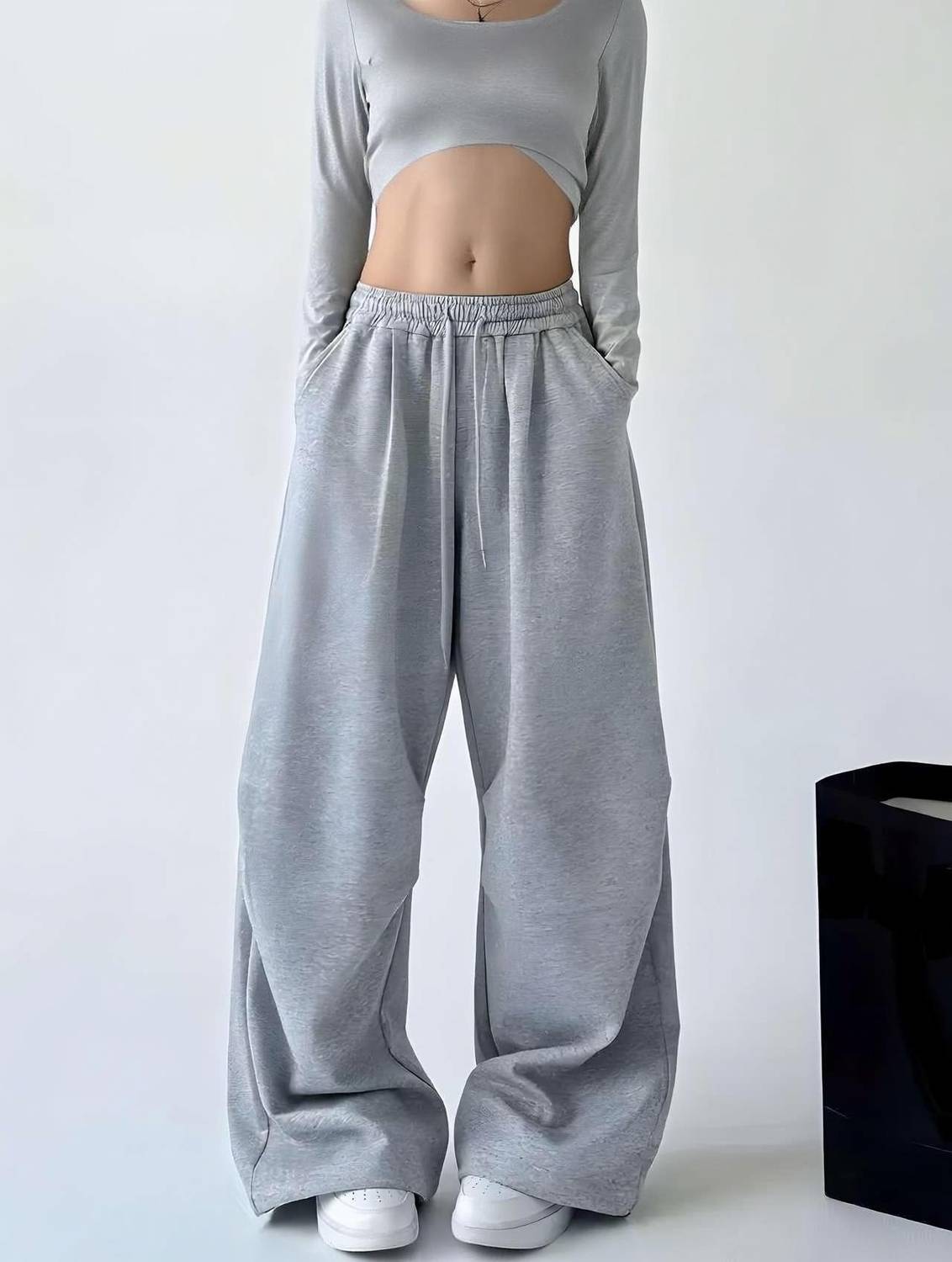 EraandEdge Loose Fit Women Grey Trousers - Image 1