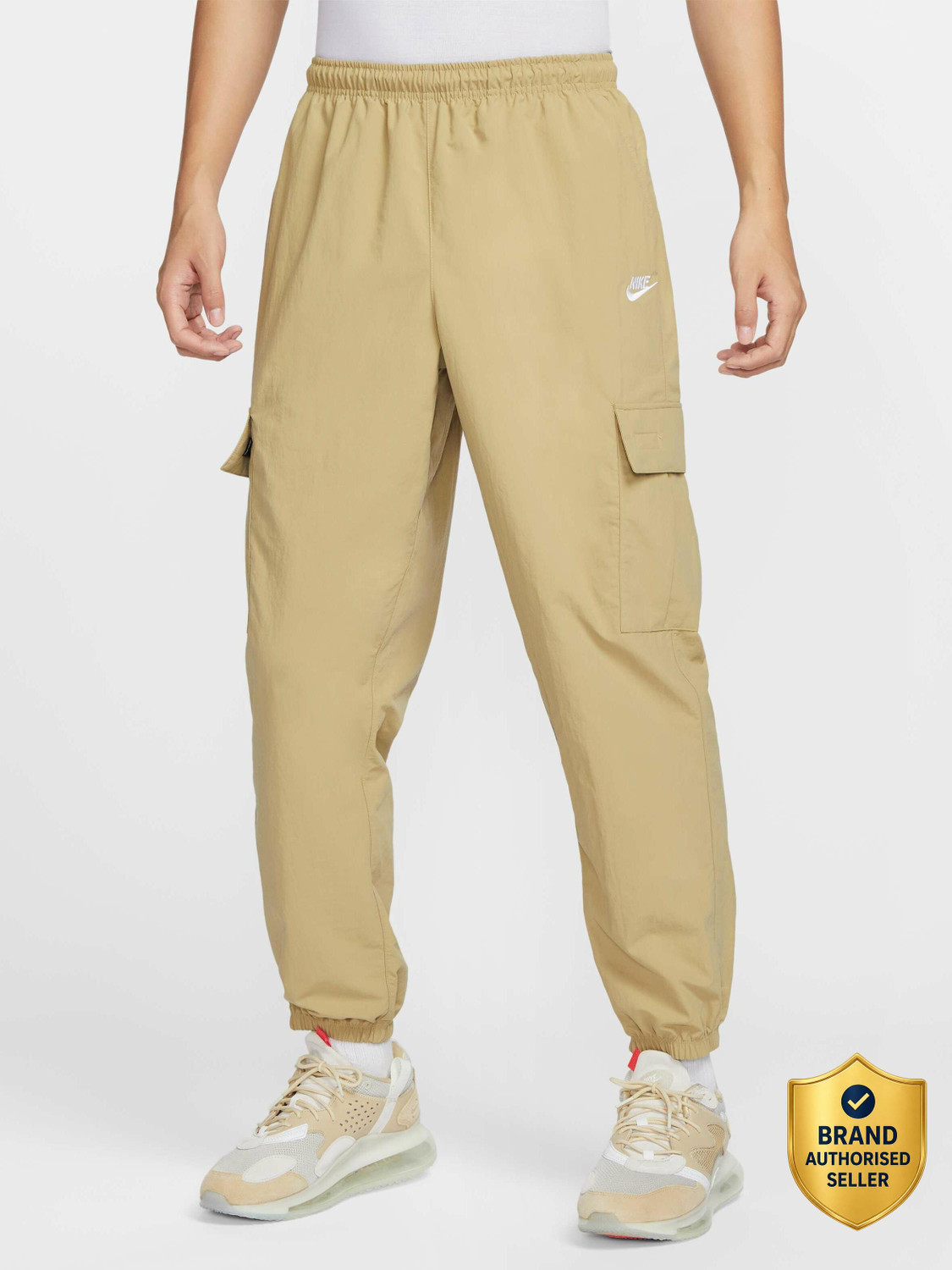 Image of NIKE Regular Fit Men Beige Trousers