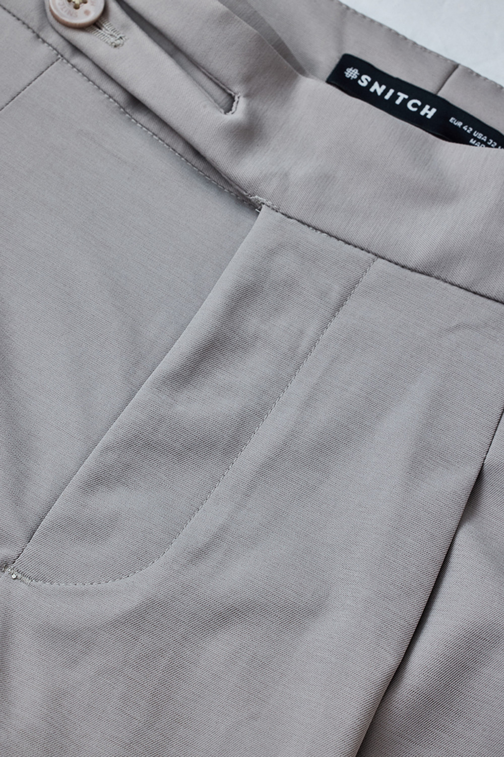 Image of Snitch Slim Fit Men Grey Trousers