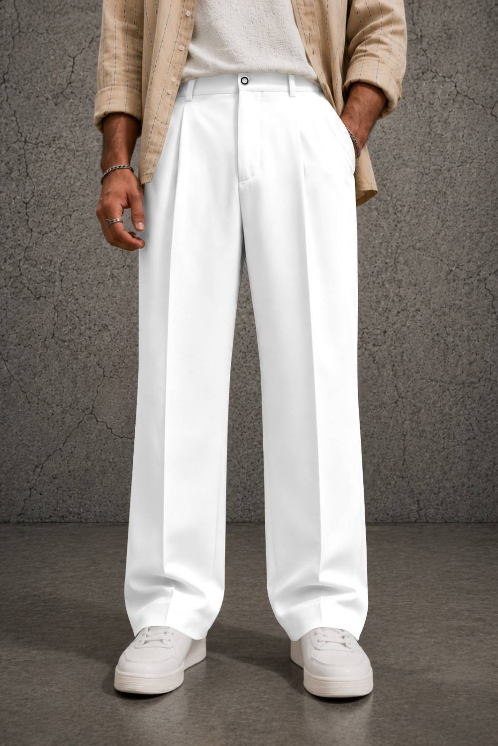 FTX Loose Fit Men White Trousers - Image 1
