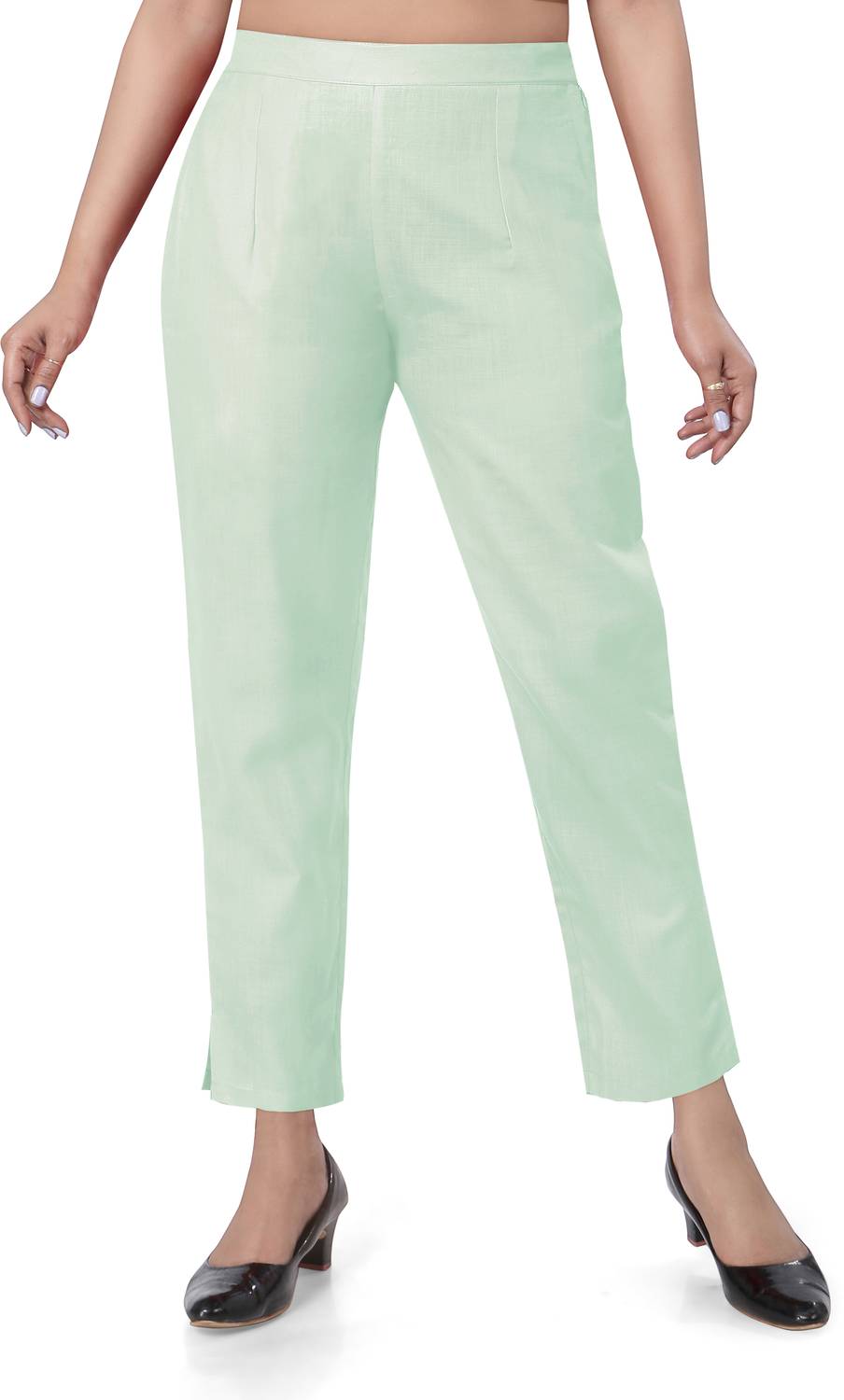 Rautelas Co Slim Fit Women Green Trousers