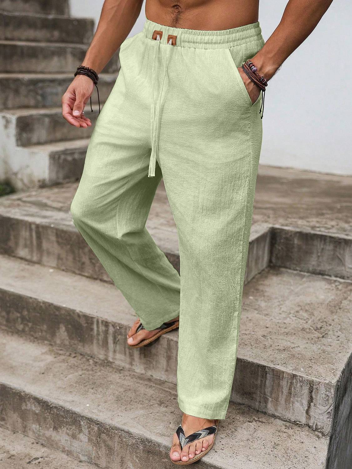 Plus91 Regular Fit Men Light Green Trousers - Image 4