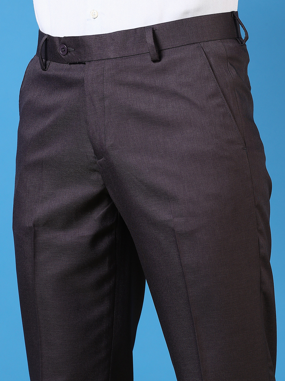 Image of V-MART Regular Fit Men Grey, Black Trousers