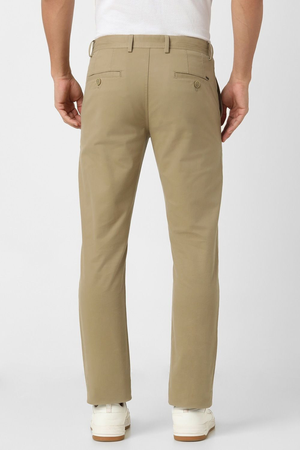 Image of PETER ENGLAND Slim Fit Men Khaki Trousers
