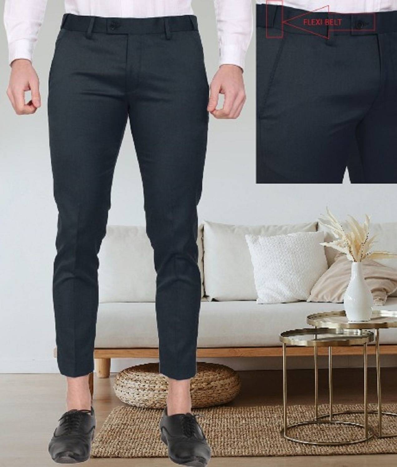 AD & AV Slim Fit Men Black Trousers