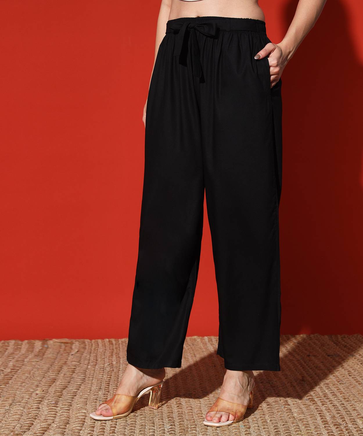 HERMISTON Regular Fit Women Black Trousers