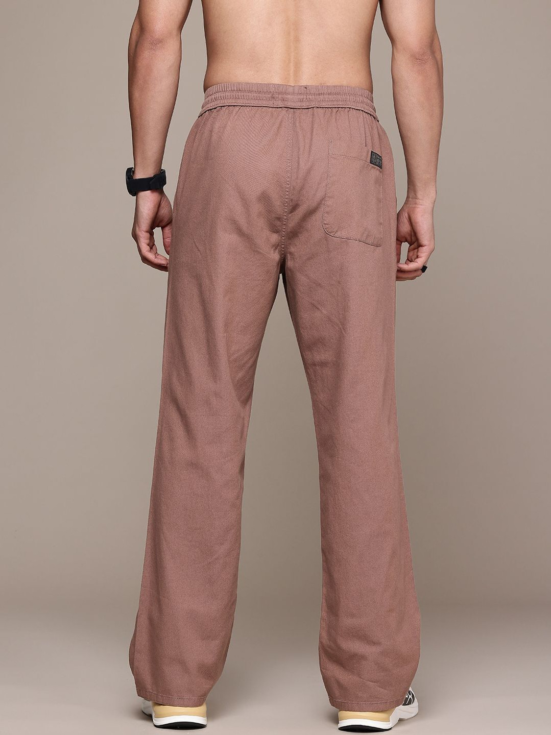 Image of Roadster Straight Fit Men Purple Trousers