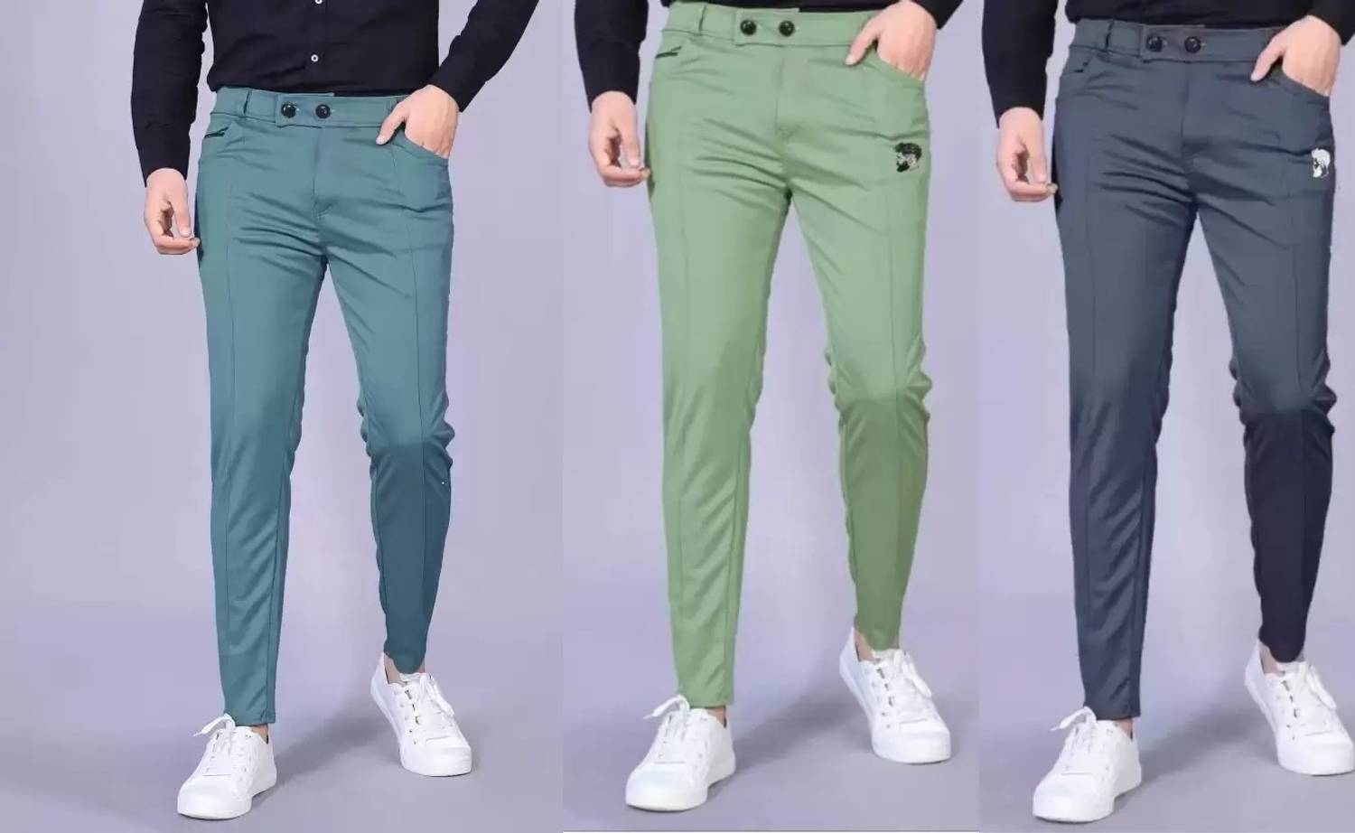 Achalnath Enterprises Regular Fit Men Blue, Green, Grey Trousers