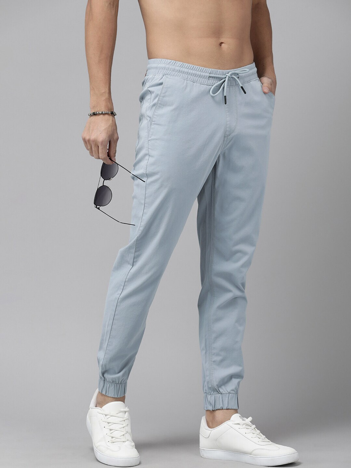 Image of Roadster Regular Fit Men Blue Trousers