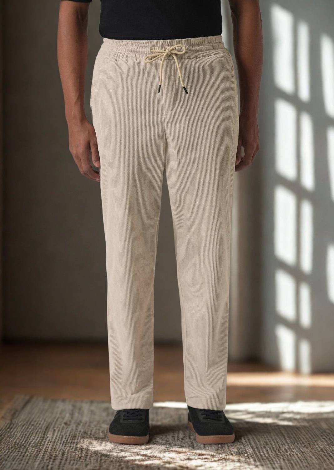 INDICLUB Regular Fit Men Beige Trousers - Image 4
