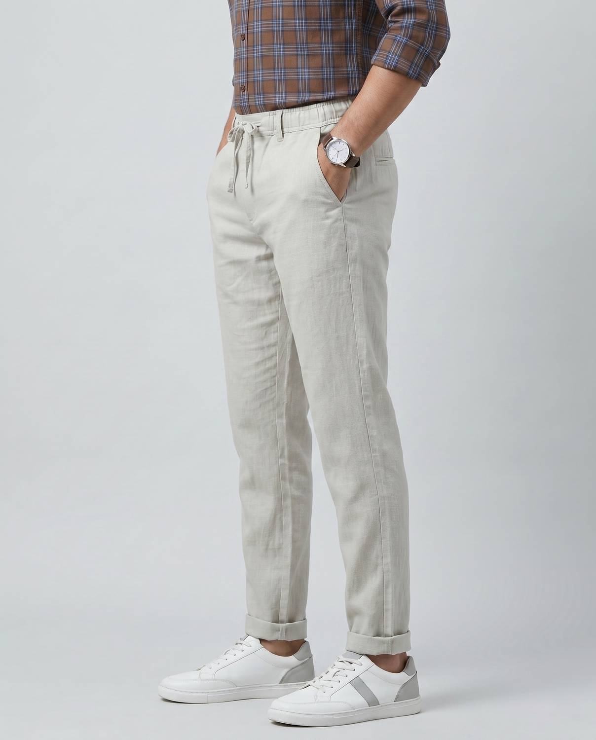 u.s.pitchers Slim Fit Grey Trousers