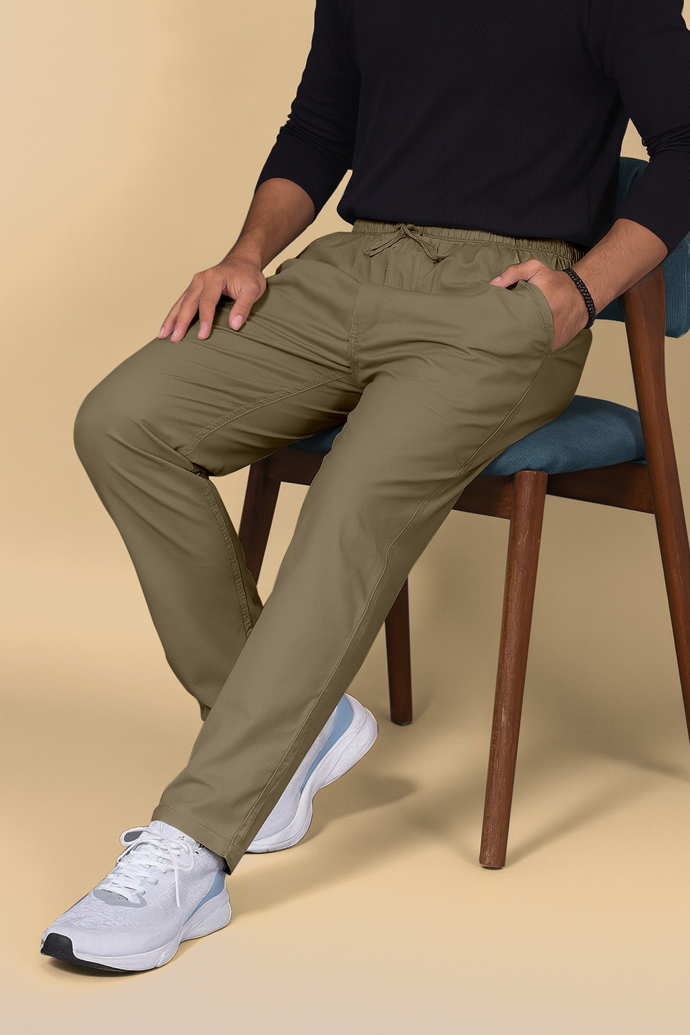Image of ANAGH ENTERPRISE Regular Fit Men Beige Trousers