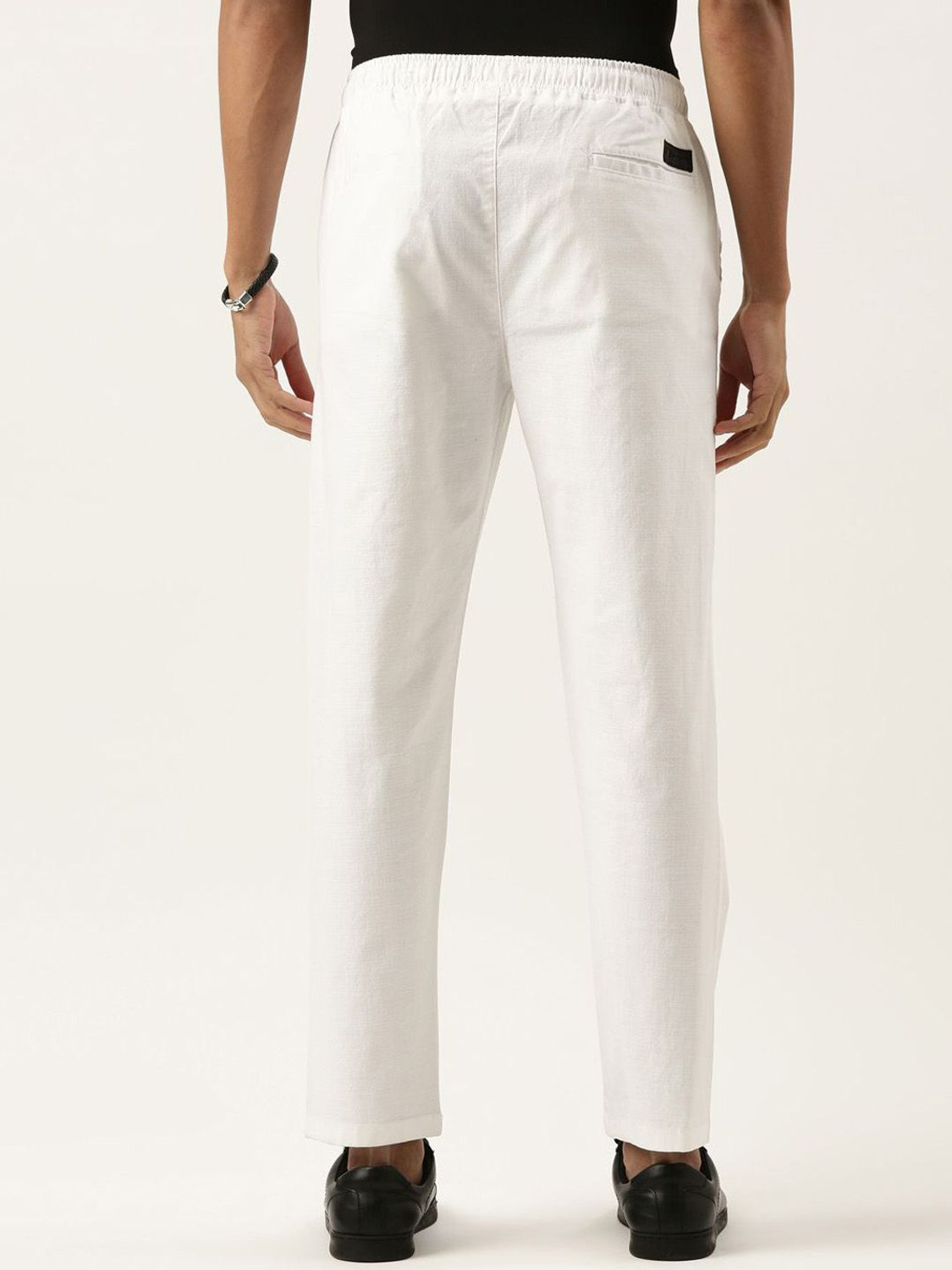Image of Roadster Regular Fit Men White Trousers