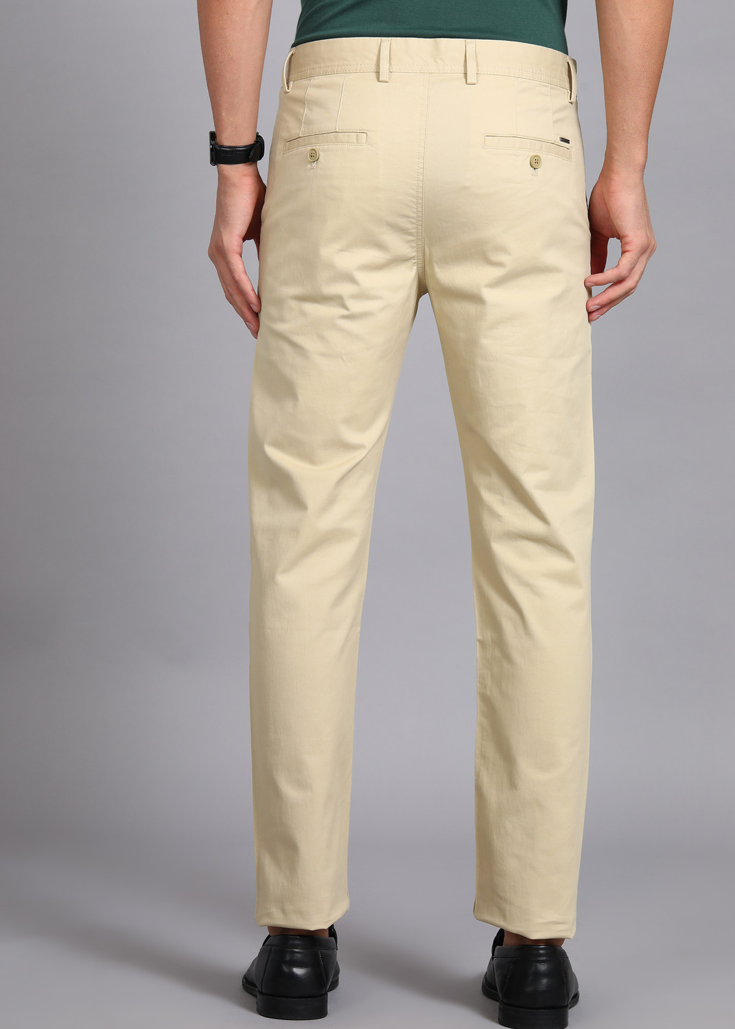 Image of PETER ENGLAND Regular Fit Men Cream Trousers