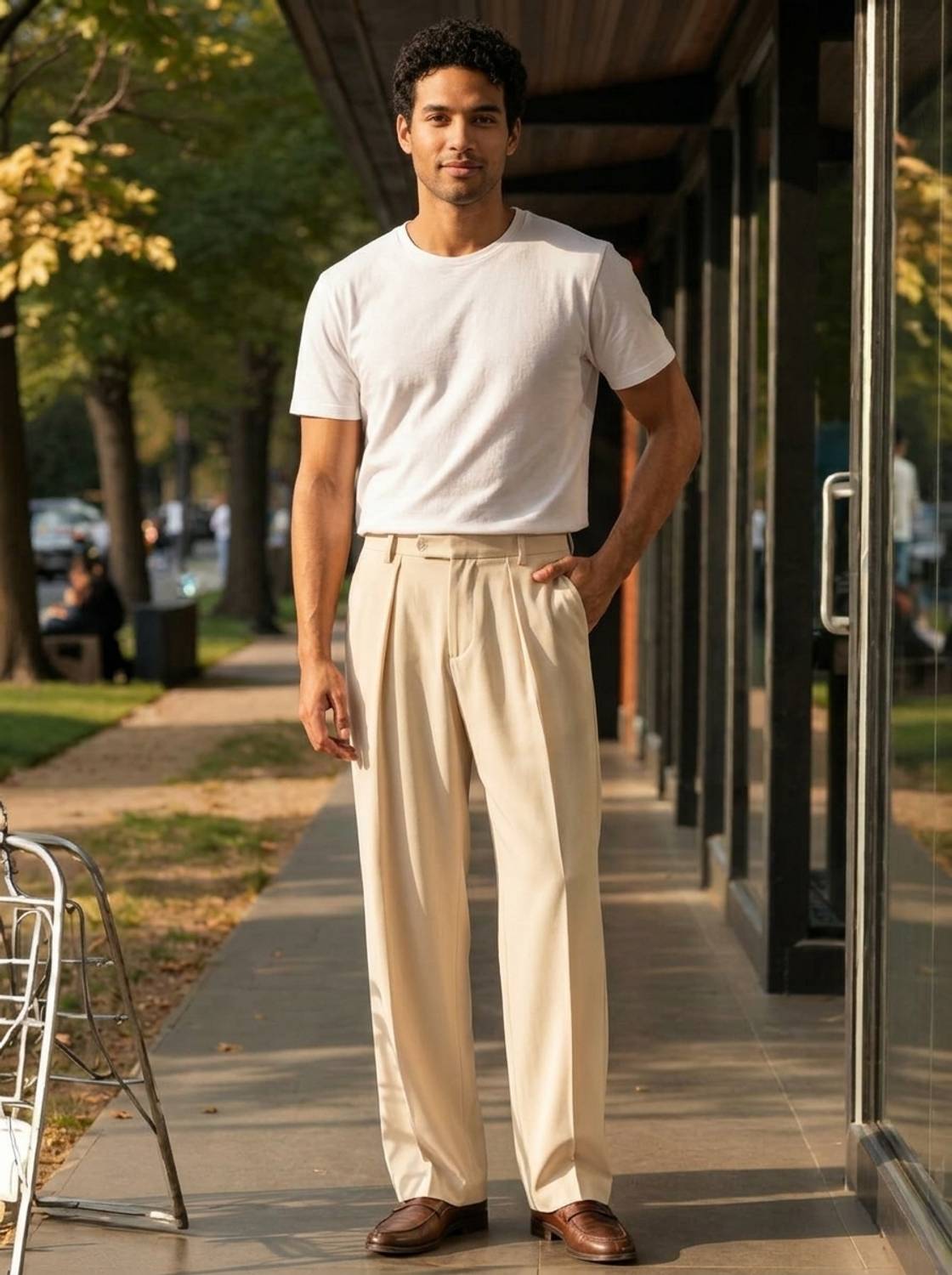 KOTTY Relaxed Men Beige Trousers