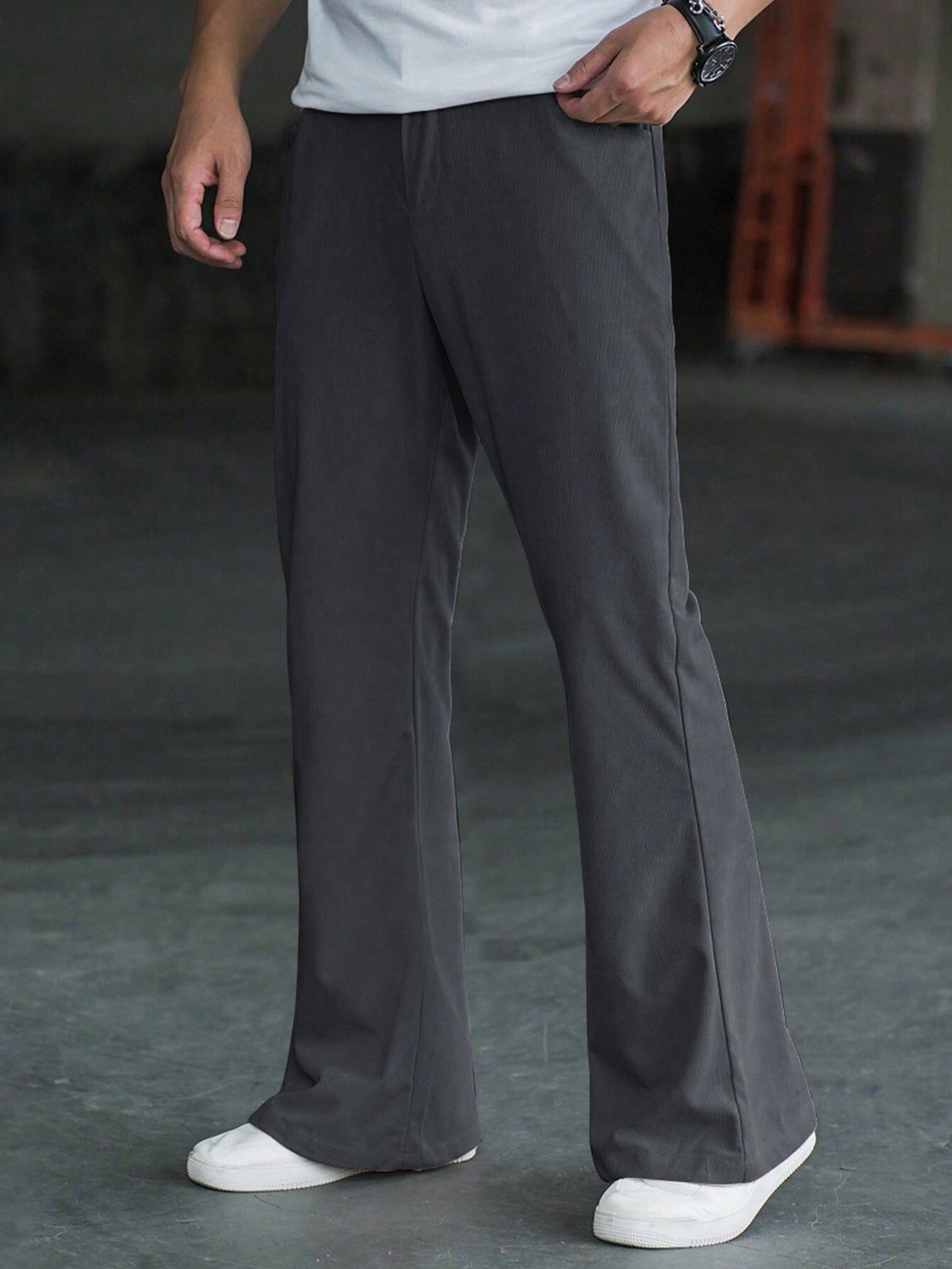 Image of Plus91 Loose Fit Men Grey Trousers