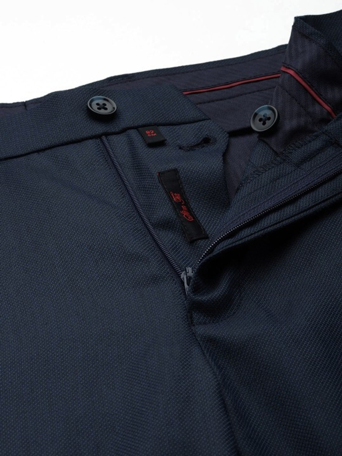 Image of Raymond Slim Fit Men Dark Blue Trousers
