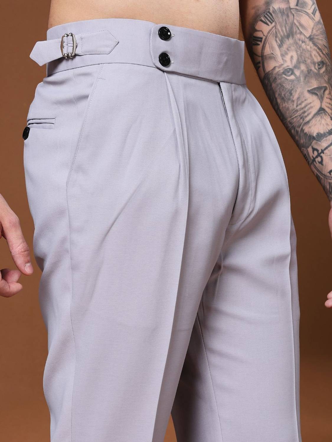 VIVA Regular Fit Men Grey Trousers - Image 3