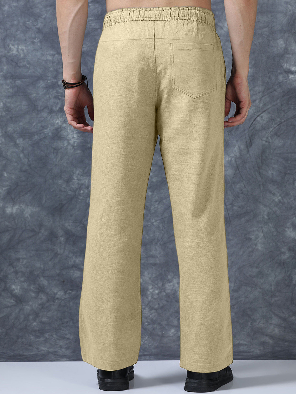 Image of Plus91 Relaxed Men Beige Trousers