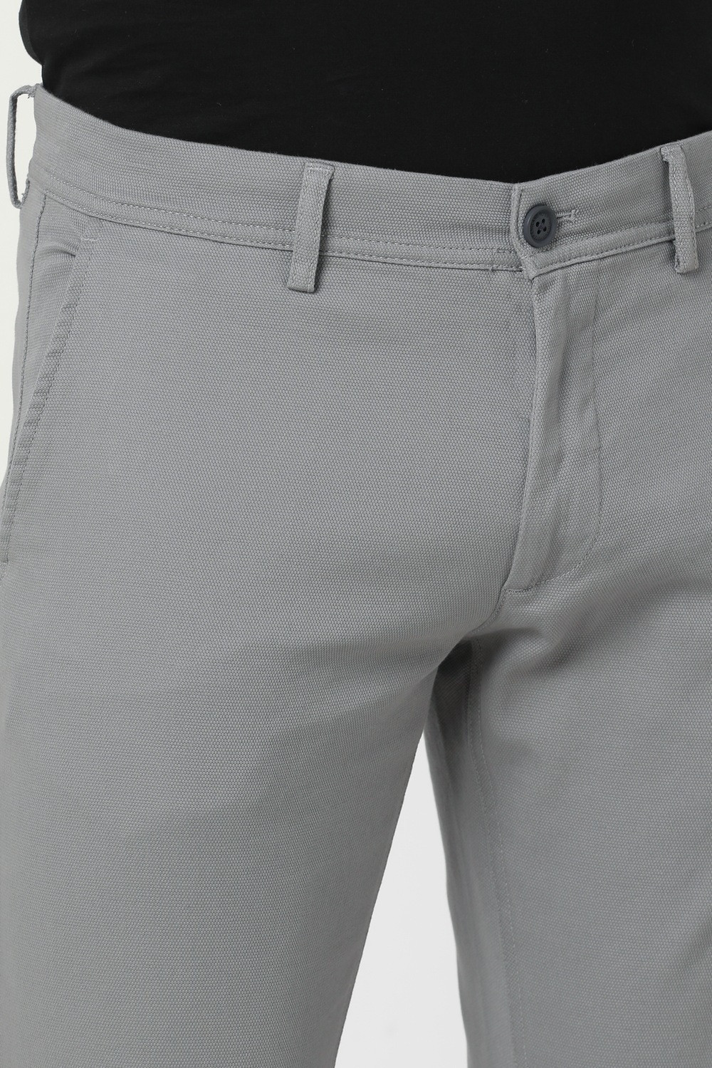 Image of PETER ENGLAND Skinny Fit Men Grey Trousers