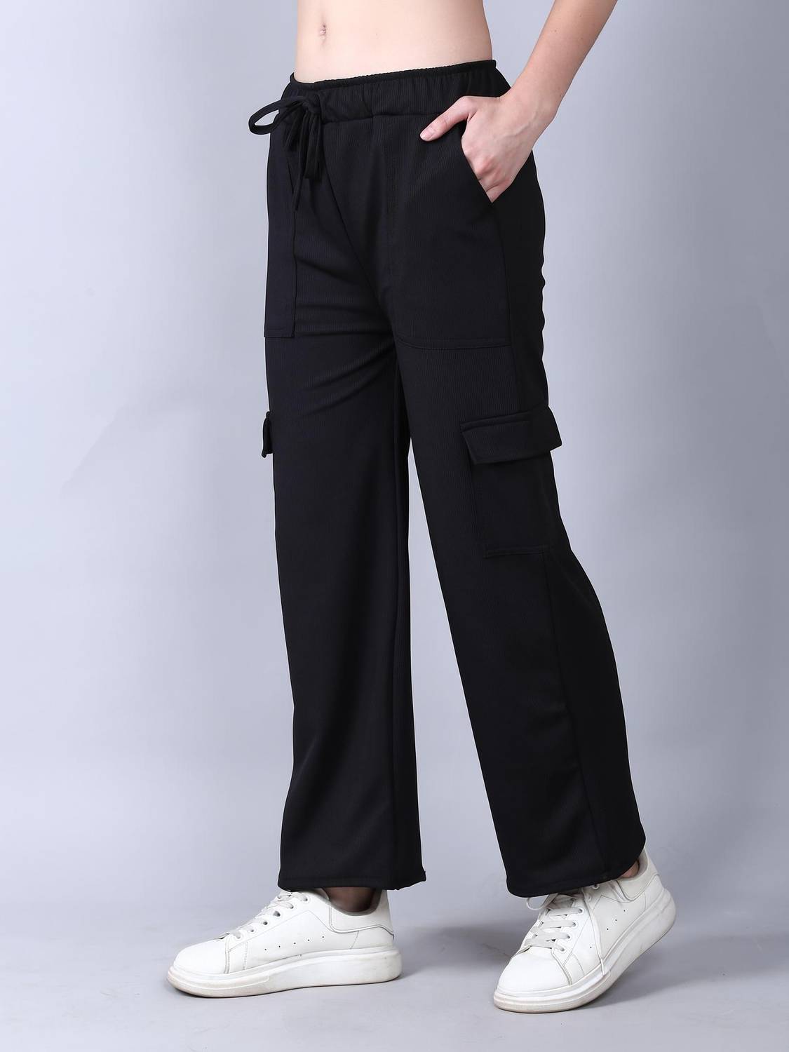 Aileyis Regular Fit Women Black Trousers