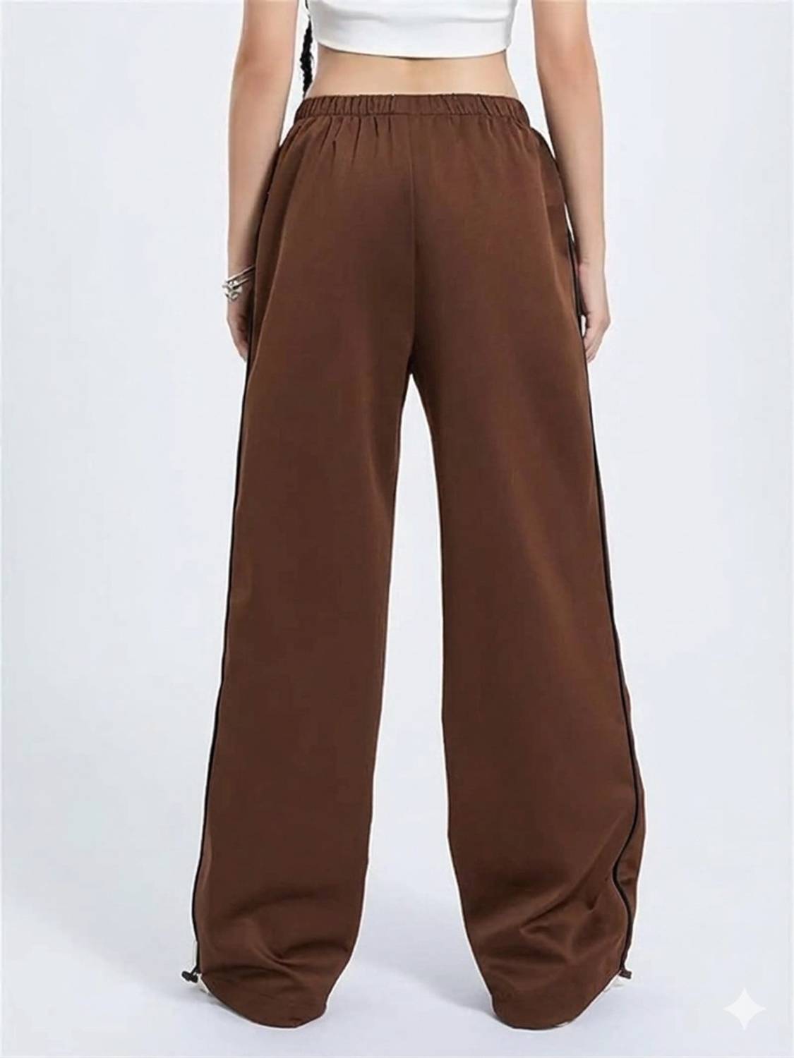 LEXREX Loose Fit Women Brown Trousers - Image 2