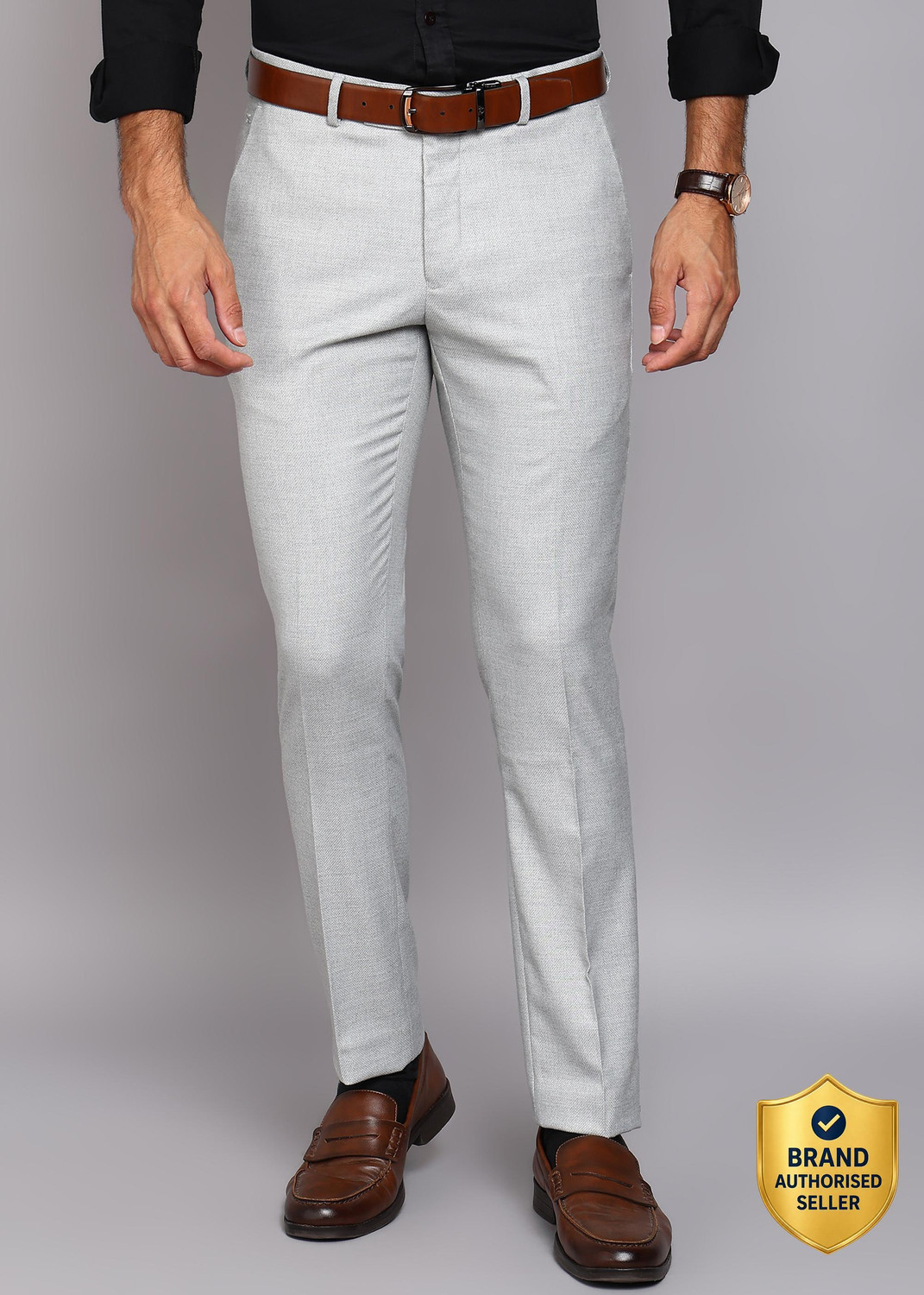 Image of KILLER Slim Fit Men Grey Trousers