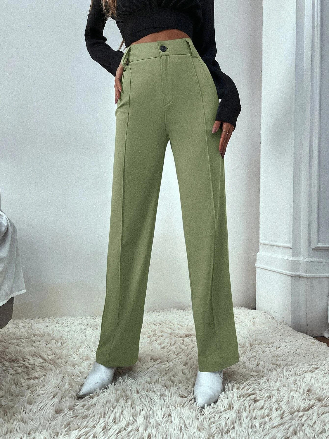Image of KOTTY Regular Fit Women Green Trousers