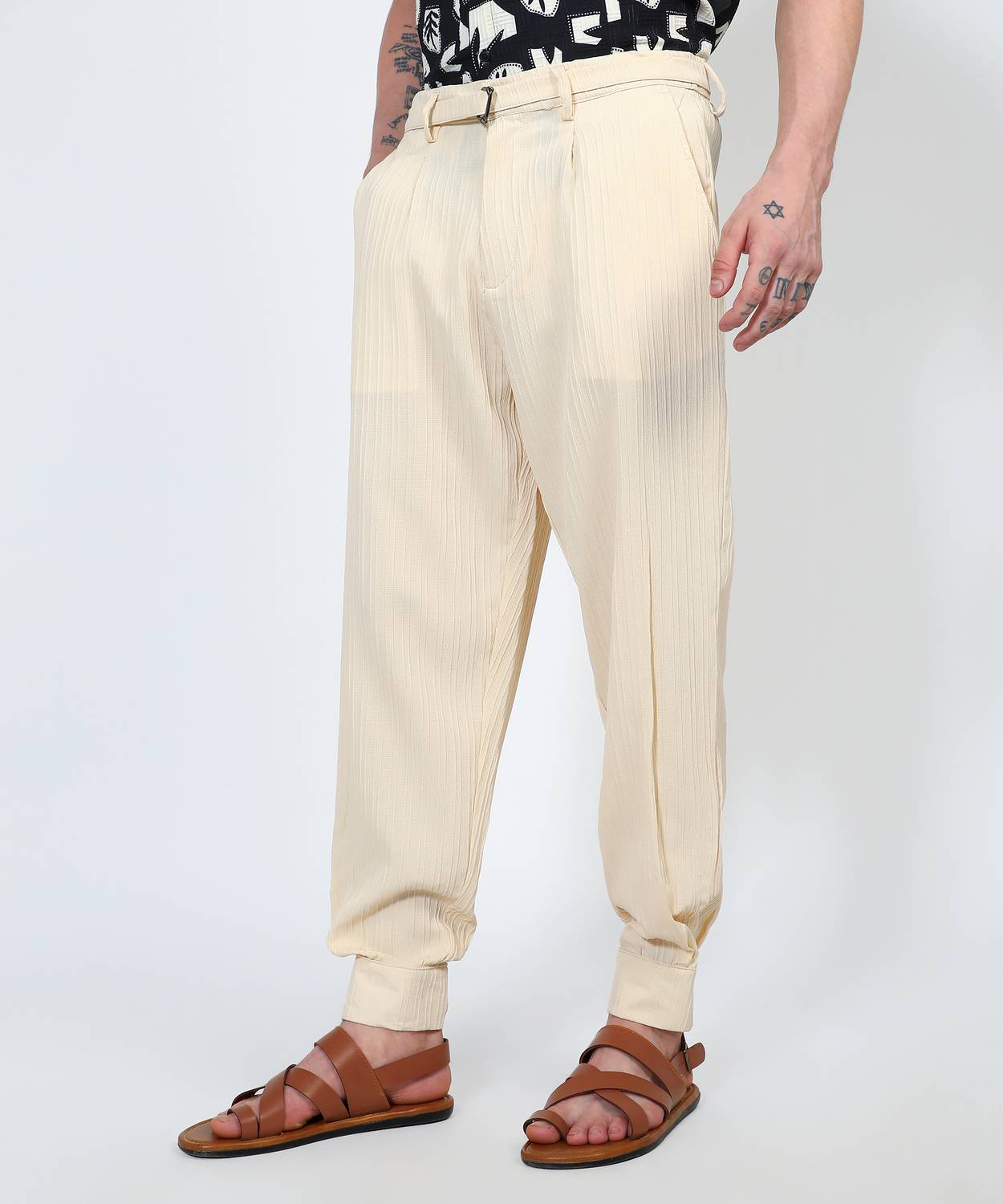 CAHOOT Regular Fit Men Beige Trousers - Image 4