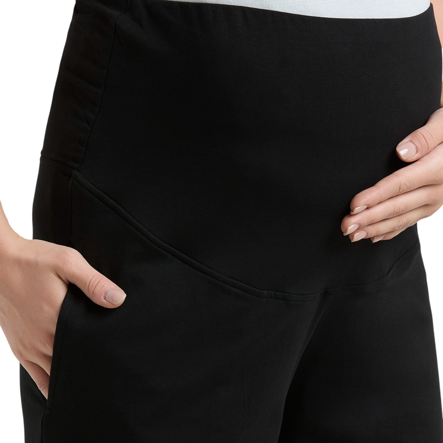 Image of Evamomies Pack of 3 Women Regular Fit Black, Beige, Maroon Cotton Blend Trousers