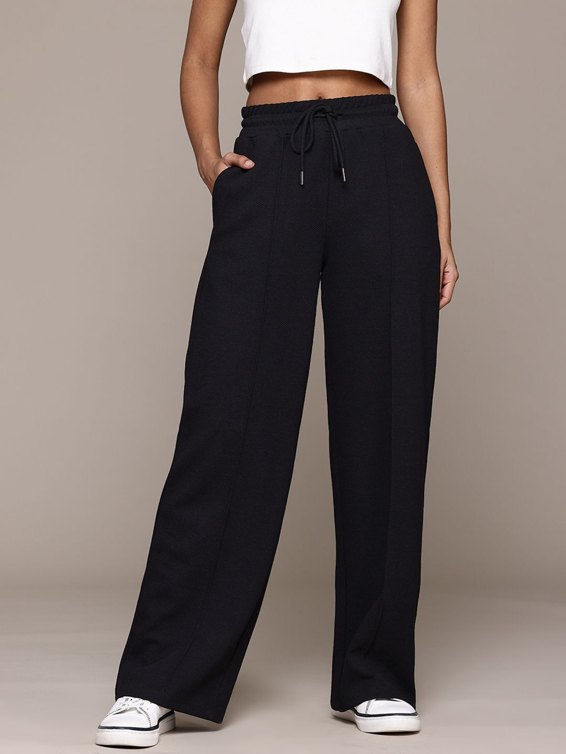 Image of Roadster Loose Fit Women Black Trousers