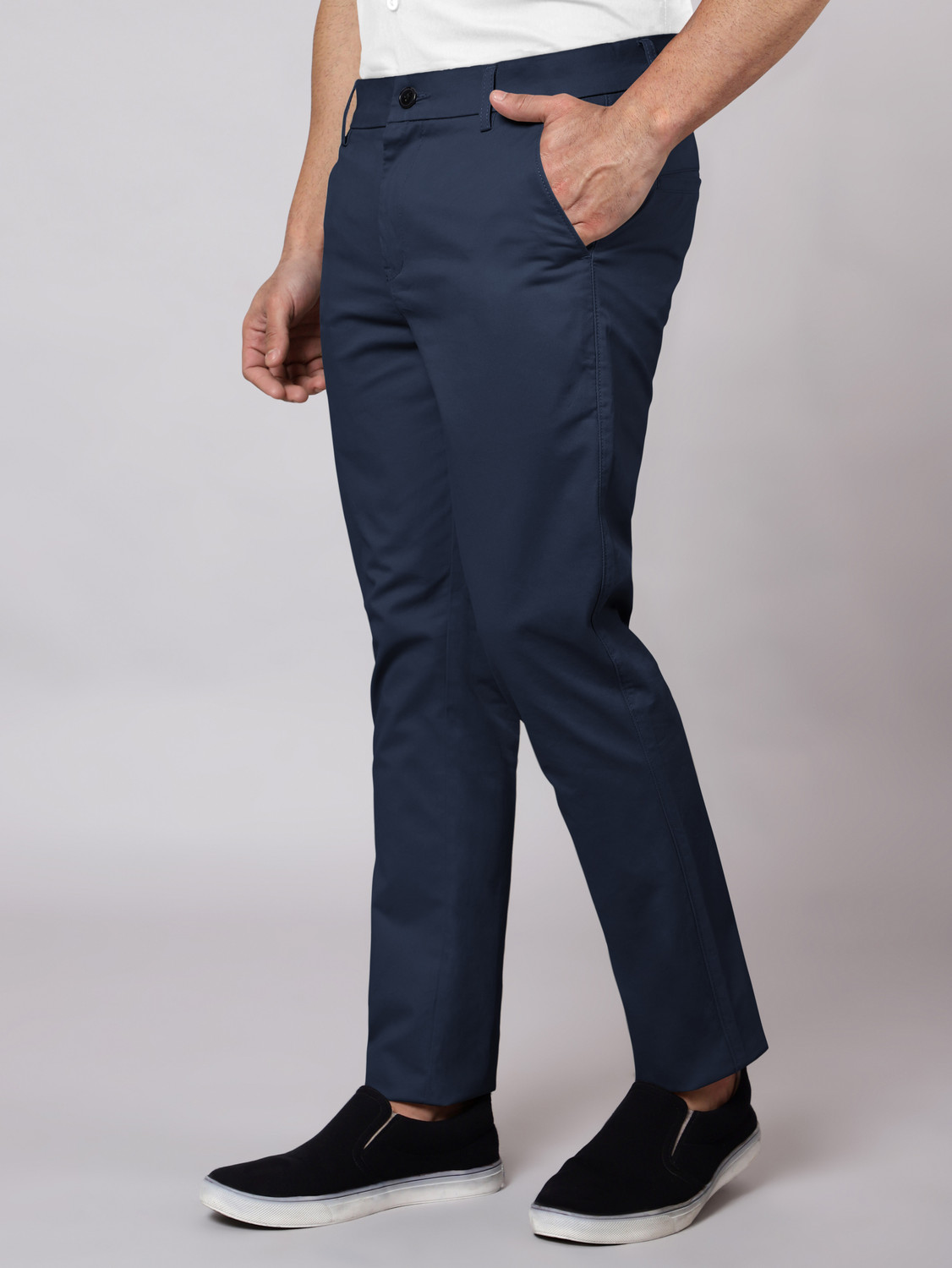 Image of BEYOUNG Regular Fit Men Blue Trousers
