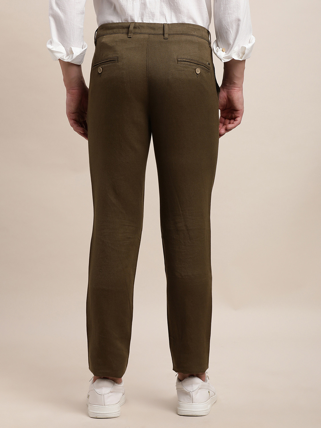 Image of TURTLE Slim Fit Men Brown Trousers
