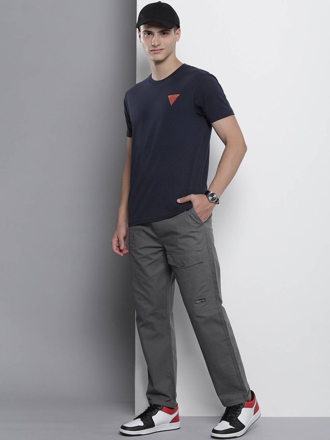 The Indian Garage Co. Men Grey Trousers Regular Fit - Image 5