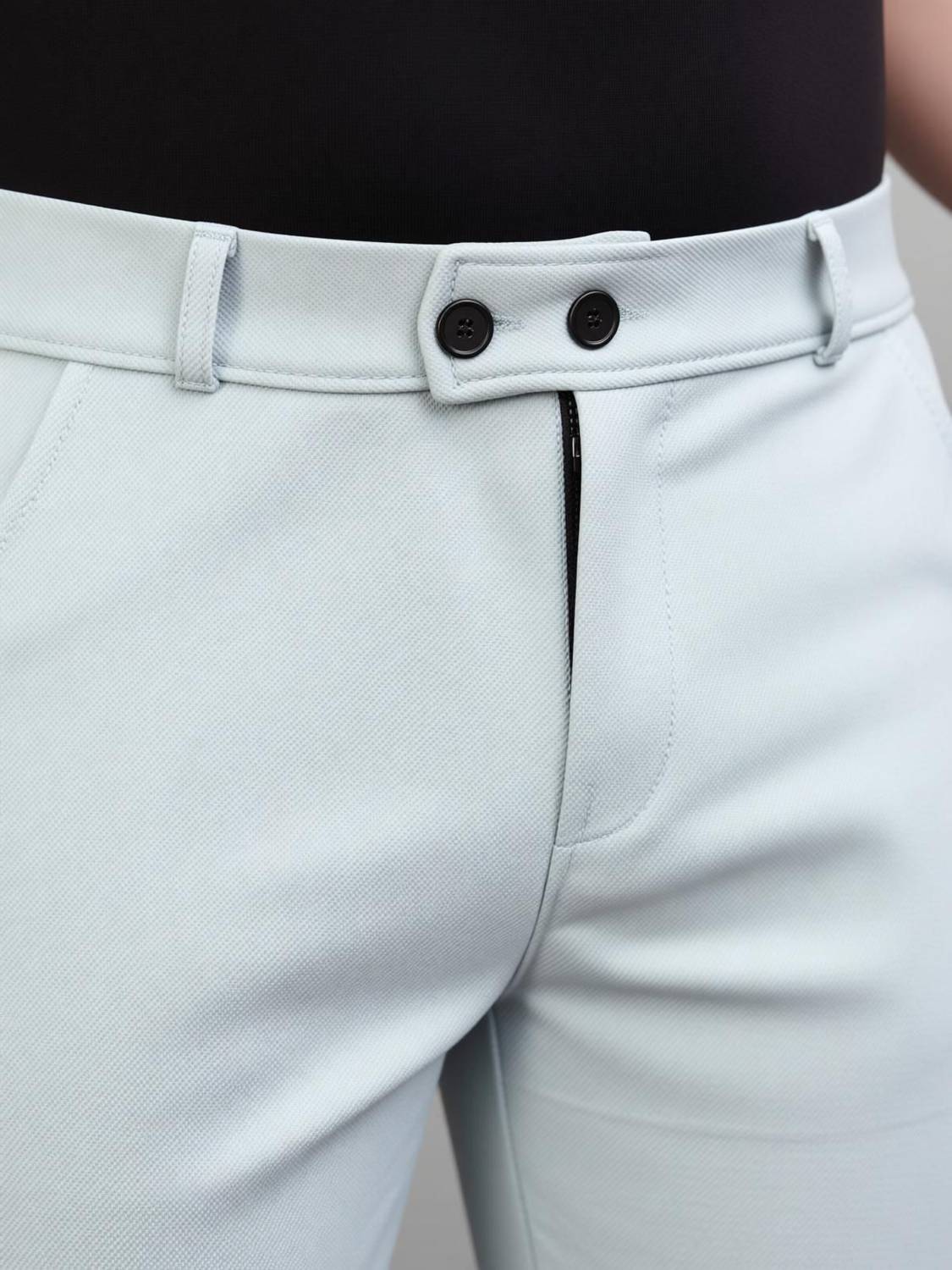 Men Slim Fit Grey Lycra Blend Trousers - Image 4