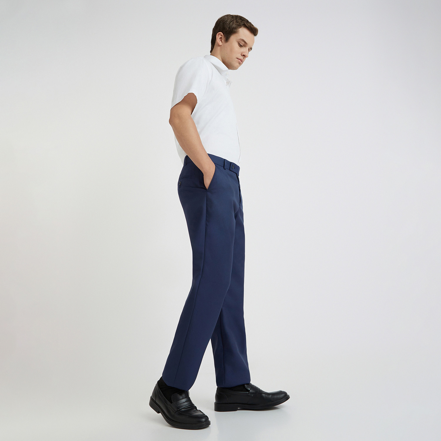 Image of PARK AVENUE Regular Fit Men Blue Trousers