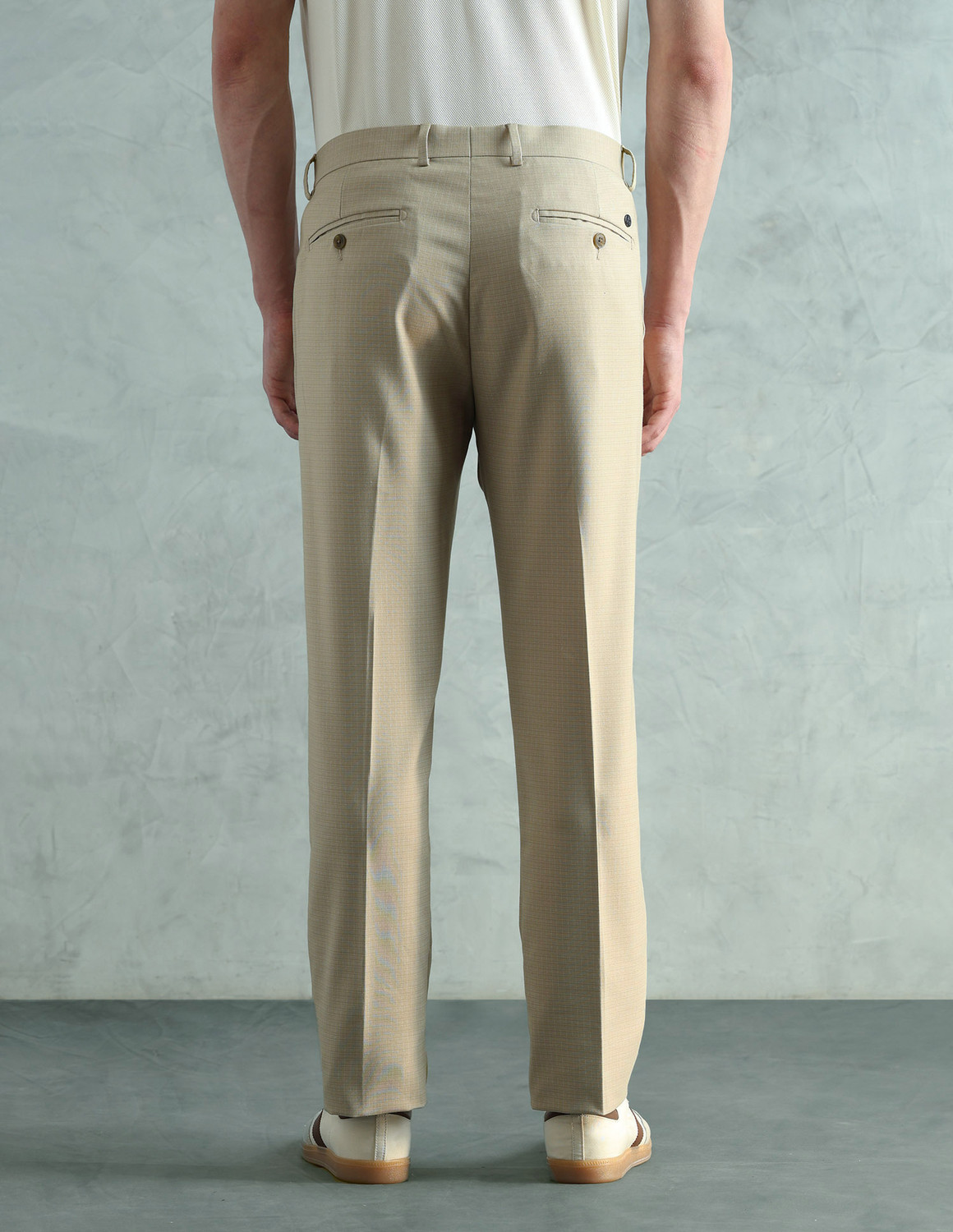 Image of ARROW Tapered Men Beige Trousers