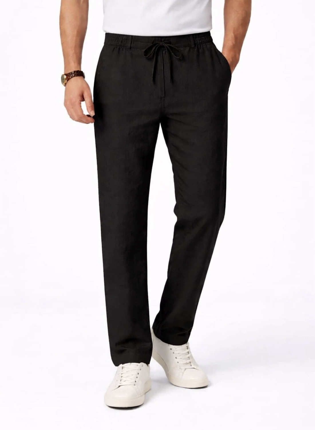Image of Bellaciao Clothings Co Relaxed Men Black Trousers