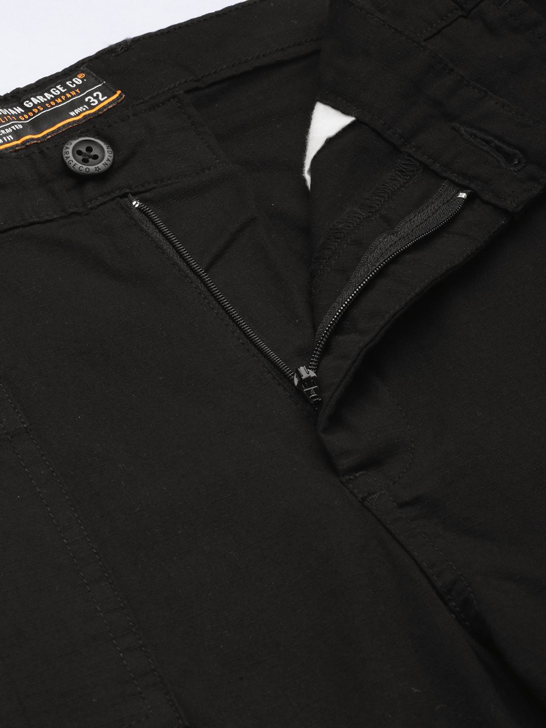 Image of The Indian Garage Co. Relaxed Men Black Trousers