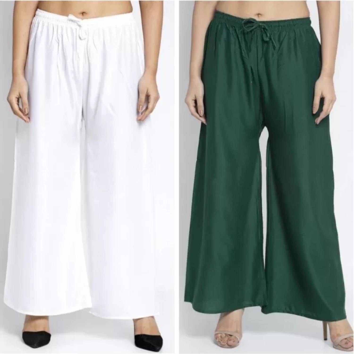 KGFONECLOTH Comfort Fit Women White, Green Trousers