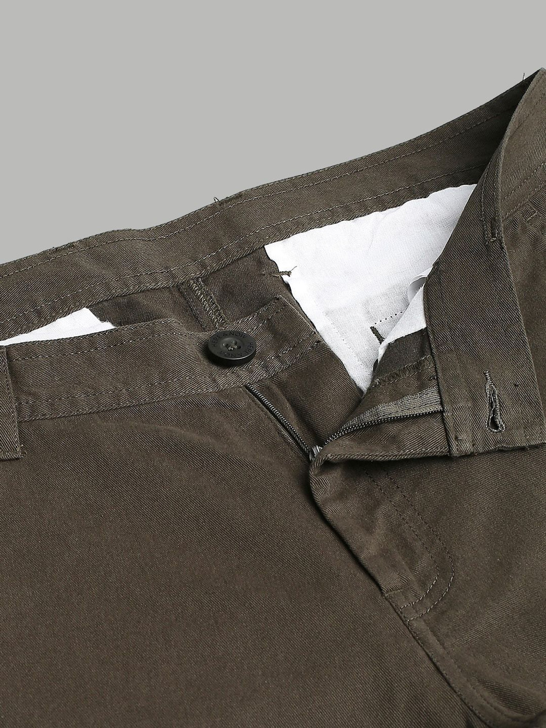 Image of HERE&NOW Slim Fit Men Green Trousers