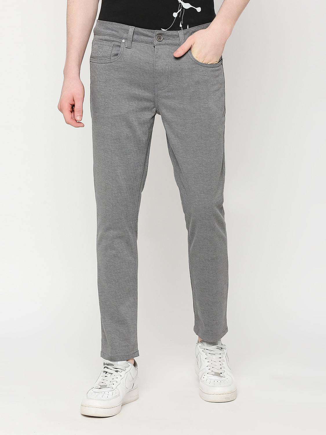 Image of BEING HUMAN Relaxed Men Grey Trousers