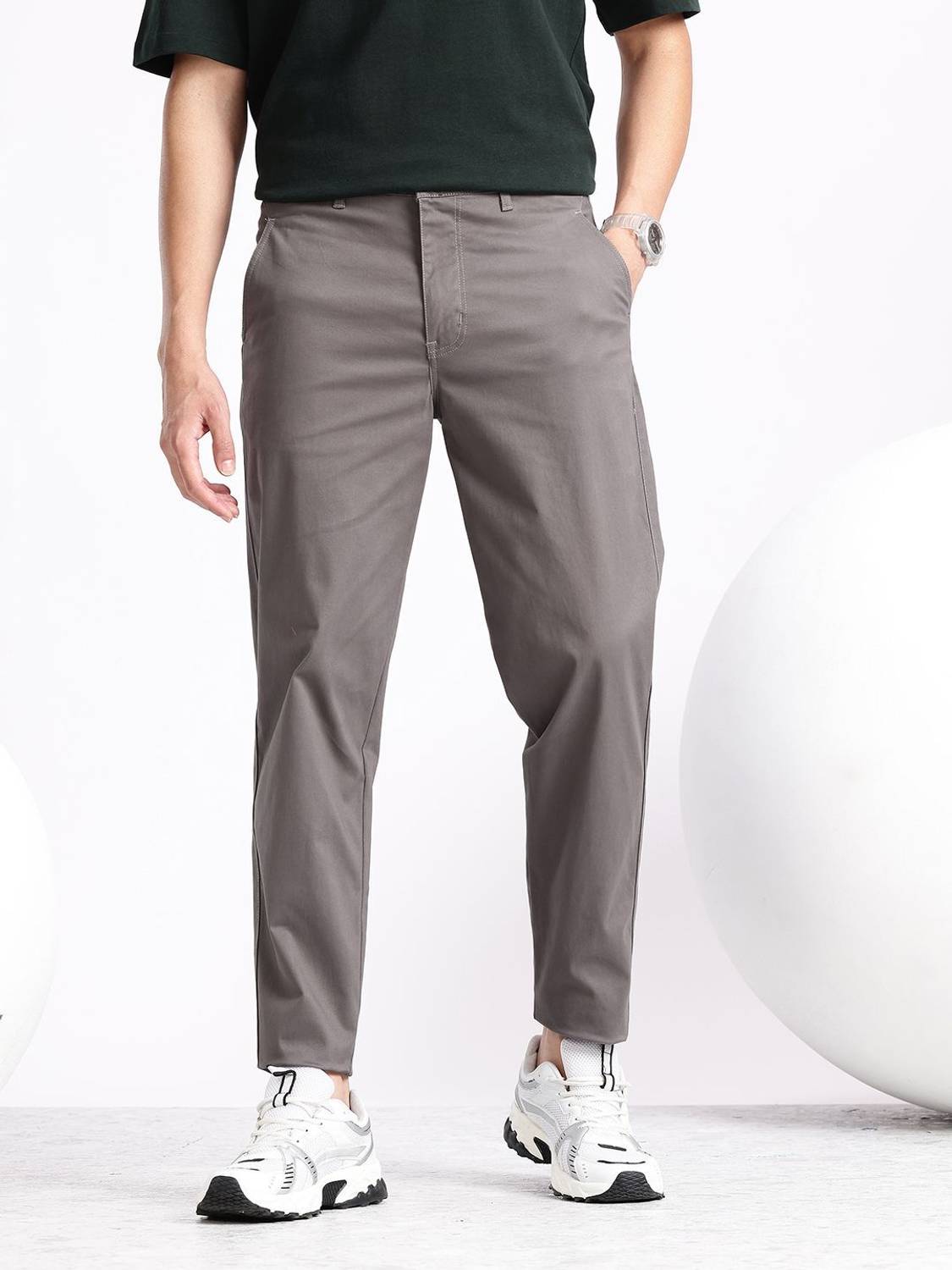 AEROPOSTALE Tapered Men Grey Trousers