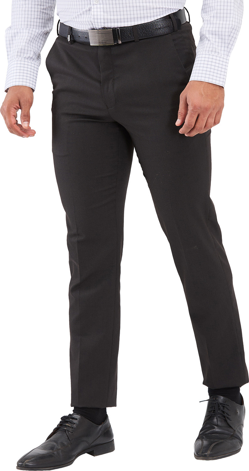 Image of PARK AVENUE Regular Fit Men Brown Trousers