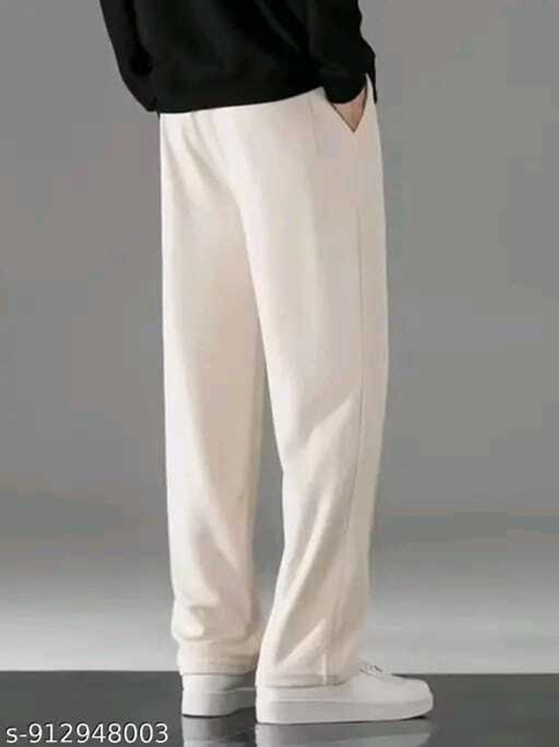 Image of kaziranga Loose Fit Men Cream Trousers