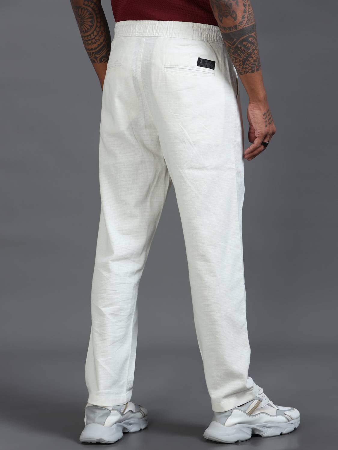 Roadster Relaxed Men White Trousers - Image 4