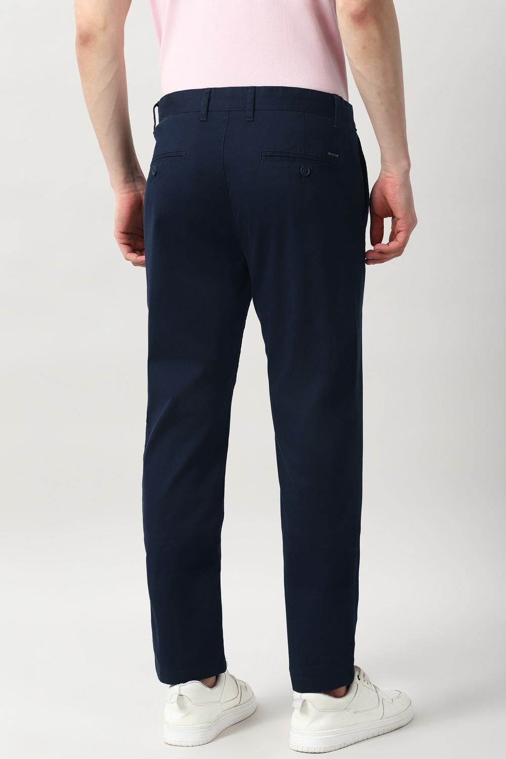 Image of PETER ENGLAND Slim Fit Men Dark Blue Trousers
