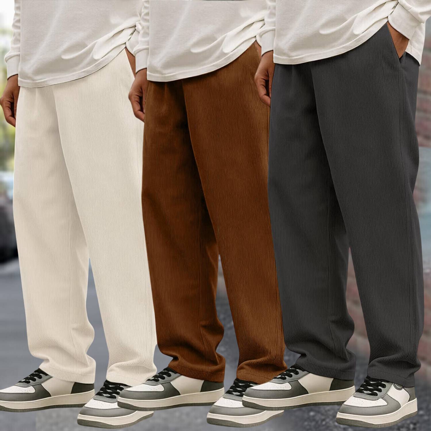 METRONAUT Relaxed Men Beige Trousers - Image 1